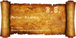 Meter Bianka névjegykártya